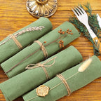 Cloth Napkins Fall Washable Reusable Linen Wedding Party Home Table Decor - Image 5