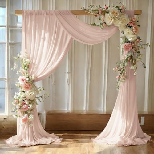 Pack of 1 Wedding Arch Drape Panel Fabric 30" x 40ft - Nude by MDS