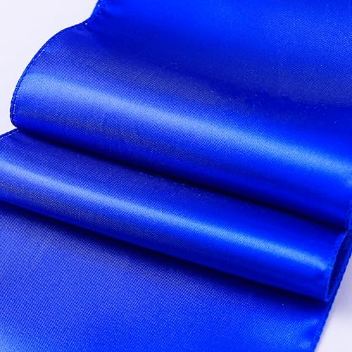 Pack of 50 Satin Royal Blue Chair Sashes Bows 7 X 108 Inch Universal Gold Chair Ribbons for Wedding Ceremony Party Banquet Event Chair Decorations - Royal Blue Chair Sashes 50 Pack - Image 3