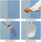 70x70inches Light Blue Square Tablecloth Gradient Dusty Blue Table Cover Waterproof and Spill Proof Fabric Table Cloth for Kitchen Dining Room Outdoor Birthday Wedding Themed Party Decor - Image 4