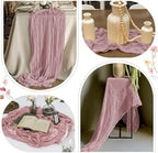 25 Pack Dusty Pink Cheesecloth Table Runner 17 x 108 Inch Gauze Table Runner Fabric Semi Sheer Cheese Cloth Table Decor Bulk for Rustic Romantic Wedding Baby Shower Table Decoration - Image 6