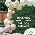 Reusable Inflatable Balloon Garland Arch Kit, 3/7 PCS Reusable Balloon Garland, Linked Pvc Balloons with Elastic Bands, One-Step, Effortless, Long-Lasting (7-Ball Beige) - Image 7
