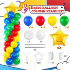 Seematn 2 Sets Balloon Stand Kit Hero Themed Party Decor 142 Pcs Adjustable Balloons Column Stand Kit 6.6 ft Arch Stands with Base Telescopic for Floor Decor for Birthday Baby Shower Party Supplies - Image 3