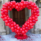 LANGXUN Large Size Metal Balloon Arch Kit, Wedding Heart Arch Stand, Love Balloon Column Arch Frame for Wedding, Bridal, Valentine's Day, Engagement and Birthday Party Supplies (White) - Image 6