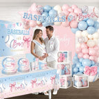Cocomigo Baseballs or Bows Gender Reveal Decorations, Serves for 25 - Image 6