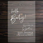 Andaz Press Custom Large Baby Welcome Sign, 16" x 24", Script Hello Baby! Personalized Acrylic Gender-Neutral Sign for Sprinkle, Fall Shower Decorations - Image 2