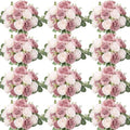 12 Bundles Peonies Artificial Flowers Bulk, Dusty Pink Light Pink by Nagobi