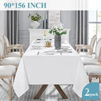 VidaFete Classic Series 2 Pack 90 * 156inch White Rectangle Tablecloth - Image 5
