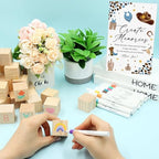 97 Pcs Baby Shower Games Sign Kit,Including Decorate a Block Game Sign 72 DIY Blank Wooden Block 24 Pen to Draw Your Idea for Cowboy Baby Shower Party Game Gender Reveal Party - Image 4