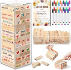 80 Wedding Guest Book Alternative tumbling tower Wooden Block, Pumpkin by Beeveer