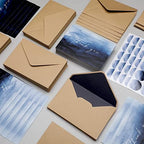 BBTO 100 Pcs Thank You Cards with Envelopes 100 Stickers, Thank You Gift Card Set Notes Bulk Printable with Brown Kraft Style Envelopes Wedding, Baby Shower, Business, Bridal Shower, Graduation(Blue) - Image 4