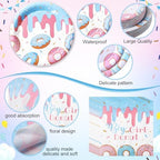 Pickmesh 400 Pcs Donut Themed Gender Reveal Party Supplies Plates Serve 50 - Image 3