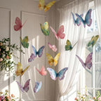 18 Pcs Large Butterfly Party Decor 3D Watercolor Paper Hanging - Image 5