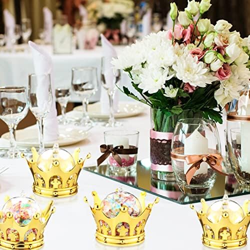 Honeydak 48 Pieces Gold Refillable Crown Candy Boxes with Dome Lid - Image 4