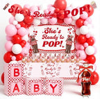 119Pcs She's Ready to Pop Baby Shower Decorations for Girl Soda Pop Theme Party Supplies with Red Pink White Balloon Garland Arch Kit Backdrop Tablecloth Banner Baby Boxes and Cake Toppers by Unknown