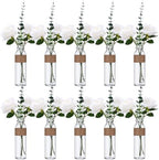 Qinyoung 10 Set Clear Glass Vase with Flowers Centerpiece for Bridal Shower - Image 4