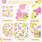 LemonRoad 452 Pcs Pink Lemon Party Supplies for 50, Pink and Yellow - Image 2