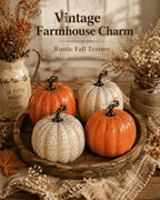 vensovo 6 Inch Crackle Artificial Pumpkins, Cream and Orange, 4 Pack - Image 2