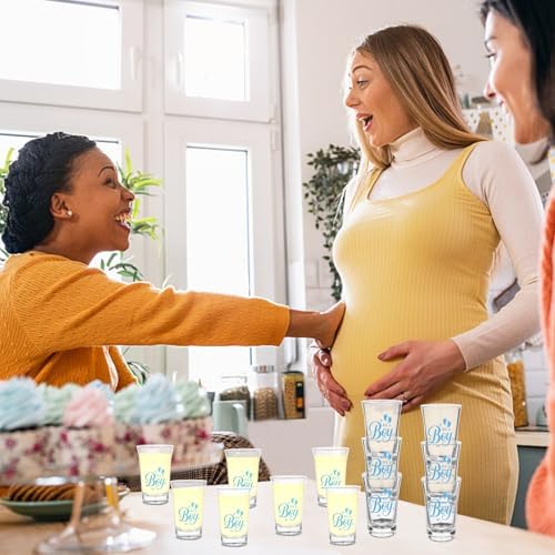 36 Sets Baby Shower Favors Shot Glasses It's a Boy Acrylic Shot Glasses with Bottle Opener Keychain Card Organza Bag Boy Girl Theme Party Thank You Return Gift for Guests Gender Reveal - Image 6