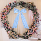 Large Satin Bow Decor with 50 Pack Chair Sashes - Perfect for Birthday, Wedding, Parties & Baby Shower | 24x36 Inch Giant Bows for Room Decor | Wide Fabric Ribbons for Banquet Chairs (Sky Blue) - Image 5
