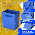 Sherr 100 Pcs Blue Mini Paper Gift Bags with Handles, White Tags - Image 2
