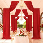 10ftx14ft Red Backdrop Curtain for Wedding Parties - Image 2