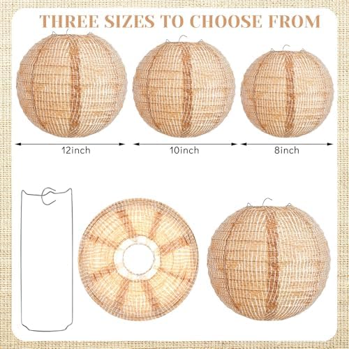 Hortsun 48 Pcs Print Burlap Paper Lanterns Classroom Decor,8 Inch - Image 2