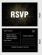 50 Blank RSVP Cards,RSVP Postcards No Envelopes Needed,Gold Confetti Print Response Card,RSVP for Wedding,Baby Shower,Bridal Shower - Image 4