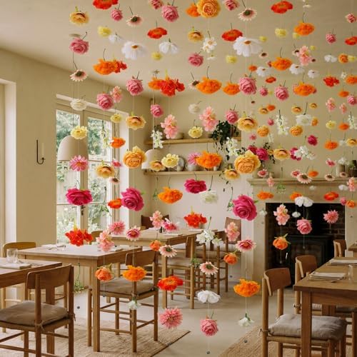 6 Pcs 35.4 ft Hanging Flower Artificial Wildflower Garlands Floral Vines - Image 5