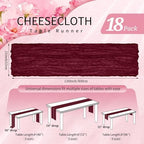 18 Pack Cheesecloth Table Runner 10FT Burgundy Red Table Runner Boho Gauze Cheese Cloth Table Runners Long Rustic Sheer Table Decorations for Wedding Party Baby Bridal Shower Birthday Holiday Home - Image 2