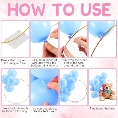 6 Sets Bear Table Centerpieces for Baby Shower Gender Reveal, Blue - Image 3