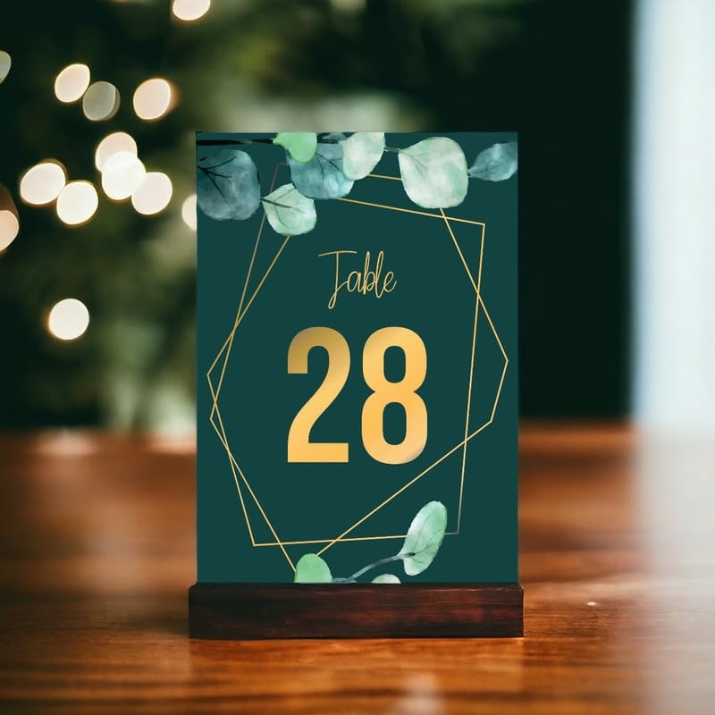 ANANYA FASHION & CRAFTS HUB Green Eucalyptus Wedding Table Number Cardss 1-100 Double Sided With Head Table For Reception Event Party Baby Shower Birthday 5x7 Inch - Image 2