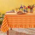Tudomro Striped Tablecloth, Rectangle, Tangerine,Ochre, 84'' X 60'' by Tudomro