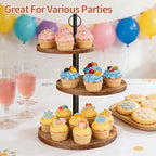 Cupcake Stand, 3 Tier Cake Stand Rustic Dessert Table Display Set, 3 Pack - Image 6