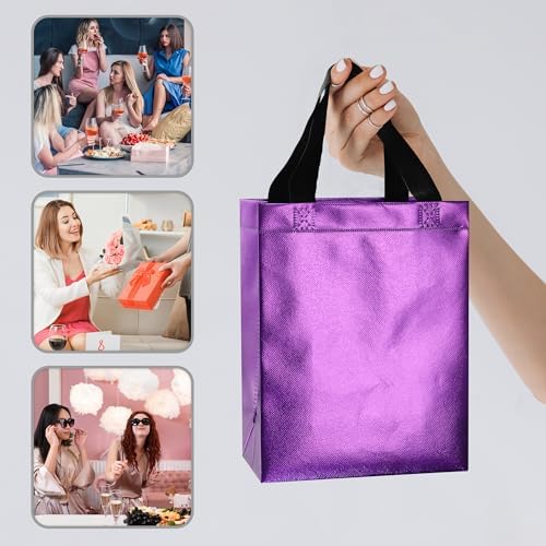 BLEWINDZ 100 Medium Reusable Gift Bags with Handles - Ideal Party Favors & Shopping Bags (10 Colors) - Image 2