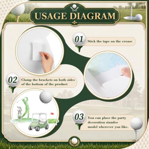 5 Pcs Large 32" Golf Cart Cardboard Cutout Photo Booth Props, Hole in One - Image 4