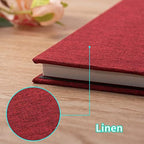 Large Photo Album Self Adhesive 4x6 8x10 10x12 13"x12.8" Magnetic Scrapbook Album 12.6"x11" Inch 40 Pages Linen Cover DIY Photo Album with A Metallic Pen and DIY Stickers(Red) - Image 5