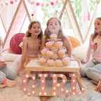 Pink Glitter GIRL Letters for Baby Shower Decorations - Girl Theme LED Light Up Letters, Battery Powered Party Centerpieces for Tables, Wall & Room Decor - Image 3