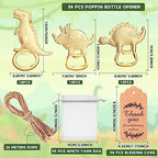 54 Pcs Dinosaur Bottle Openers Baby Shower Return Favors for Guests Bottle Opener Decorations and Souvenirs with Organza Bags Thank You Tags for Dinosaur Party Favors - Image 2