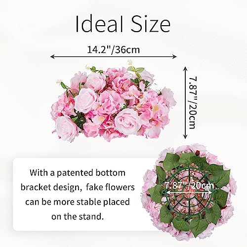 Pink Flowers Balls for Centerpieces: 14.2in Diam, Set of 2 - Image 7