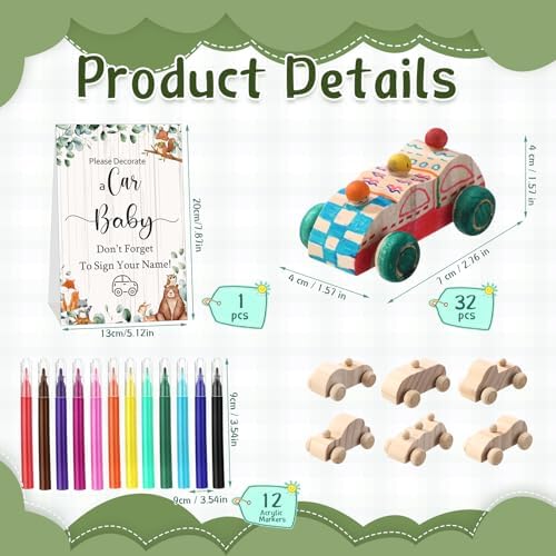 WinnerWhy Baby Shower Games Decorate a Car Craft Kit, Animal - Image 2