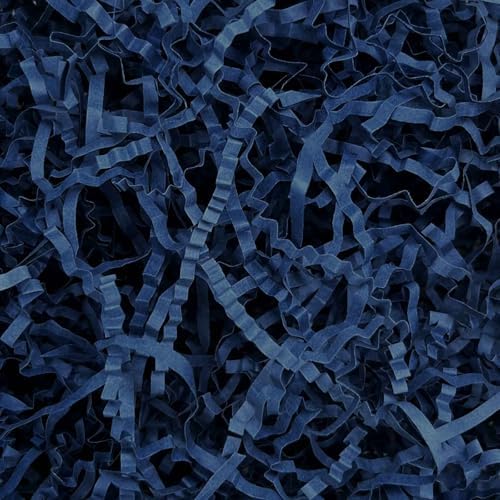 10LB Light Navy Blue Crinkle Cut Paper Shred Filler, Crinkle Paper Shreds by Tisspoms