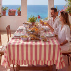 Tudomro Striped Tablecloth, Rectangle, Cedar Rose, Cream, 60'' X 120'' - Image 5