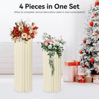 4Pcs Cylinder Stands for Party Foldable Cardboard Centerpiece Display Round Stands Centerpiece Cake Pedestal Stand 55-66LBS for Wedding Party Birthday Decor 40/60/80/100cm High (4Pcs) - Image 2