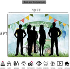 Green Tractor Happy Birthday Backdrop Banner Size 10x8 Ft Watercolor Farm Themed Design Durable Polyester Photo Booth Background for Boy's Birthday & Farm Party Decorations Supplies - Image 5