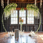 2pcs Wedding Arch Backdrop Stand 8.2FT Gold Half Curved Arch Stand - Image 2