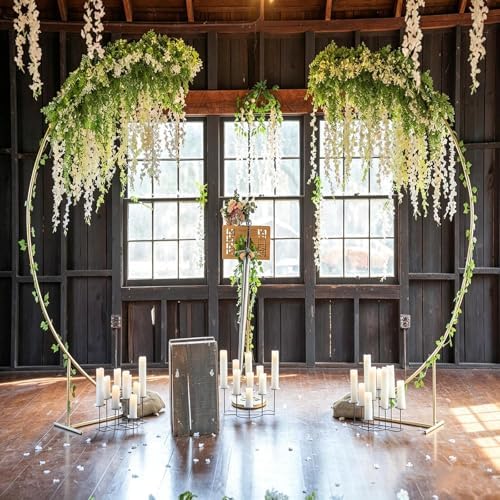 2pcs Wedding Arch Backdrop Stand 8.2FT Gold Half Curved Arch Stand - Image 2