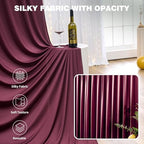 20ftx15ft Burgundy Backdrop Curtains for Parties, Wrinkle Free Polyester Burgundy Photo Backdrop Drapes 4 Panels 15 ft Long Back Drop Cloth for Wedding Birthday Photography Background Party - Image 2