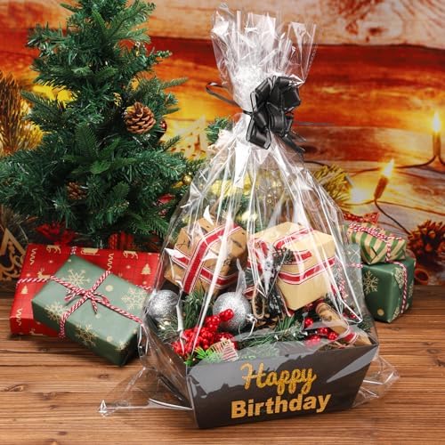 MADHOLLY 6 Set Halloween Black Gift Baskets Empty Kit to Fill, Sturdy Kraft - Image 7