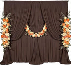 30x10ft Brown Backdrop Curtain for Parties Wrinkle Free Fabric Backdrop Curtain Wedding Photo Backdrop Drapes for Birthday Party Baby Shower Bridal Shower Photography Brown Back Drop 6 Panels 5x10FT by Suppromo